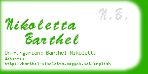 nikoletta barthel business card